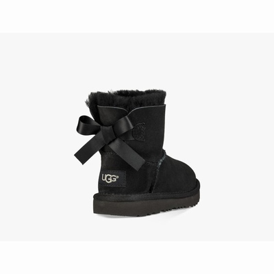 Botas UGG Mini Bailey Bow II Criança Pretas | PT-TOIMV